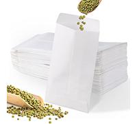 Unvtap 100 bolsas de papel pequeñas de semillas de 6x10 cm, sobres pequeños blancos, bolsas planas blancas, bolsas de semillas vacías para regalos de invitados, Navidad, dulces, semillas