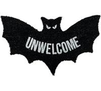 Unwelcome Bat Door Mat, Unwelcome Bat Shaped Coir Mat, Gothic Halloween Door Rug, Halloween Indoor Decor for Bathroom, Bedroom, Kitchen, 40 * 80cm/15.75 * 31.5in