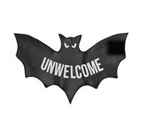 Unwelcome Mat, Bat Floor Rug, Funny Design with Gothic Accent, spooky Carpet, Halloween Entrance Decor for Indoor Outdoor Bathroom Kitchen Haunted House Party 35,43 x 23,62 in