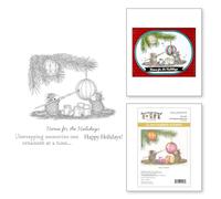 Unwrapping Memories - Juego de sellos de goma de The House-Mouse Tree-mendous Christmas Collection, rojo