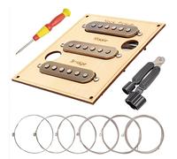 Unxuey Juego de pastilla de bobina única para guitarra, 48/50/52 mm, cuello de puente medio SSS Pickup Kit para Fender Strat Style Guitarra Accesorios Piezas (cobre)