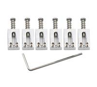 Unxuey Paquete de 6 sillines de puente de trémolo para guitarra Fender Strat Stratocaster Tele Telecaster accesorios de repuesto para guitarra eléctrica (cromado)