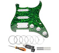 Unxuey SSH - Juego de golpeadores precableados cargados, 11 agujeros cargados para guitarra, pastillas Humbucker con cuerdas + herramienta de reparación, para guitarra eléctrica Fender Stratocaster