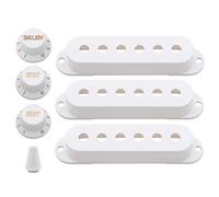 Unxuey Strat 48/50/52 mm Funda para pastilla de guitarra de una sola bobina de tono de volumen, juego de puntas de interruptor para Fender Stratocaster ST blanco