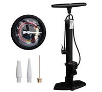 unycos - Bomba de Bicicleta con Manómetro de Alta Presión y Válvulas【Presta | Schrader】 160 PSI/11 Bar | Inflador de Ruedas, Neumáticos, Pelotas, Flotadores, Anillos de Natación, 63x23 cm (Negro)