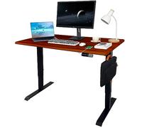 unycos - Escritorio Elevable Eléctrico con Tablero y Puertos USB 3.0, Mesa con Opciones de Altura, Doble Motor, Función Memoria/Anticolisión, 100 * 60 * 2.5cm (Negro/Marrón, Core Dual)