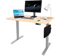 unycos - Escritorio Elevable Eléctrico con Tablero y Puertos USB 3.0, Mesa con Opciones de Altura, Doble Motor, Función Memoria/Anticolisión, 120 * 60 * 2.5cm (Gris/Madera, Core Dual)