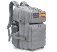 unycos - Mochila Táctica Militar【45L】con Sistema Molle y Bolsillos Laterales, Tela Oxford 900D Resistente, Bolsillos para 3 Días de Emergencias, Caza, Senderismo, Viaje, Crossfit, Gimnasio (Gris)