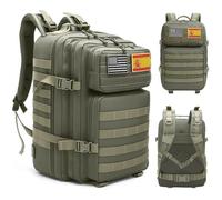 unycos - Mochila Táctica Militar【45L】 Sistema Molle, Tela Oxford 900D Resistente, Bolsillos para 3 Días de Emergencias, Caza, Senderismo, Viaje, Crossfit, Gimnasio (Verde)