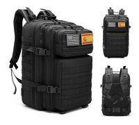 unycos - Mochila Táctica Militar【45L】 Sistema Molle, Tela Oxford 900D Resistente, Bolsillos para 3 Días de Emergencias, Caza, Senderismo, Viaje, Crossfit, Gimnasio, Actividades al Aire Libre (Negro)