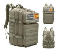 unycos - Mochila Táctica Militar【45L】 Sistema Molle, Tela Oxford 900D Resistente, Bolsillos para 3 Días de Emergencias, Caza, Senderismo, Viaje, Crossfit, Gimnasio, Actividades al Aire Libre (Caqui)