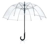 unycos - Paraguas Transparente de Campana Resistente al Viento, Automático, Impermeable y Ligero para Hombre, Mujer y Niños, 130 cm, 8 Varillas, Ideal para Uso Diario, Viajes, Eventos (Extra Large)