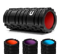 unycos - Rodillo para Masajes Musculares【33x14 cm】Resiste 150 kg | Cilindro de Espuma Dura para Fitness, Terapia con Foam Roller | Automasaje para Recuperación y Flexibilidad (Negro/Rojo)