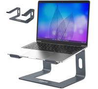 unycos - Soporte para Portátil Antideslizante de Aluminio, Compatible con Ordenadores de 10''/13''/15,6'' Ventilación y Disipación del Calor, 100% Ergonómico | Reduce Tensiones en el Cuello (Gris)