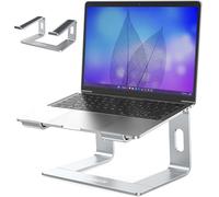 unycos - Soporte para Portátil Antideslizante de Aluminio, Compatible con Ordenadores de 10''/13''/15,6'' Ventilación y Disipación del Calor, 100% Ergonómico | Reduce Tensiones en el Cuello (Plata)