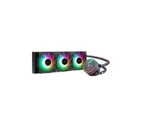 UNYKAch Refrigeración Líquida CPU AQUASTORM Black 360 Bomba Silenciosa, Display para Controlar Temperatura de CPU y Tres Ventiladores RGB con Sensor PWM