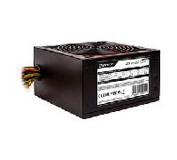 UNYKAch Fuente de Alimentación ATX 2.31 550W PPFC, Ventilador 140 mm FDB Rojo, Cable Plano, 5×SATA, conmutador ON/Off