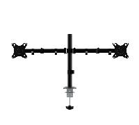 UNYKAch Soporte de Escritorio para TV/Monitor Dual UK1422 para 2 Pantallas Planas y Curvas de 10-32 Pulgadas (hasta 10 kg por Brazo), 2 Brazos/2 Cabezales, Ajustable y Giratorio, VESA máx 100 x 100 mm