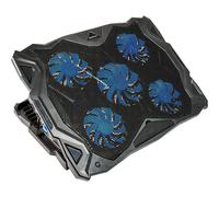UNYKAch Candy C500 Base de Refrigeración Portátil para Portátiles hasta 19" con Ventiladores Silenciosos LED Azul, Rejilla Metálica, USB Extra, Diseño Ergonómico y Antideslizante, Negro