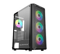 UNYKAch Caja de Ordenador ATX Armor 3GEN Black con Un Puerto USB Tipo C 3.1 y Dos 3.0, Cristal Templado Lateral y Cuatro Ventiladores ARGB 120 mm