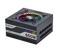 UNYKAch Fuente de Alimentación ATILIUS RGB Black 650 W Full Modular, 90 TX 2.31, Condensadores Taiwaneses, Ventilador RGB 120 mm