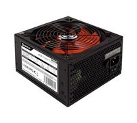UNYKAch Fuente de Alimentación ATX 2.31 550W PPFC, Ventilador 140 mm FDB Rojo, Cable Plano, 5×SATA, conmutador ON/Off