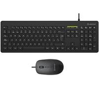 Unykach Kit Teclado y Ratón COMBO MK211 PRO Slim con Cable, Disposición QWERTY Español 108 Teclas de Membrana, USB, 2400 DPI, Silencioso, Ergonómico, Windows, Mac, Android, Linux