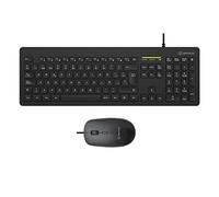 UNYKAch Kit Teclado y Ratón Combo MK211 Pro Slim con Cable, Disposición QWERTY Español 108 Teclas de Membrana, USB, 2400 dpi, Silencioso, Ergonómico, Windows, Mac, Android, Linux