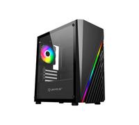 UNYKAch Caja PC Gaming Micro ATX Mini GLAYZE, Frontal ARGB, Cristal Templado Lateral, Ventilador ARGB 120 mm, USB 2.0 y Dos USB 3.0