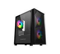 UNYKAch MIR B200 Caja PC Gaming Micro ATX Negra, Cristal Templado, 3 Ventiladores ARGB, USB 3.0, Compatible Refrigeración Líquida 240 mm, Torre Compacta Gamer