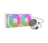 UNYKAch Refrigeración Líquida CPU AQUASTORM White 240, Display para Controlar Temperatura de CPU y Dos Ventiladores RGB con Sensor PWM