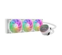 UNYKAch Refrigeración Líquida CPU AQUASTORM White 360 Bomba Silenciosa, Display para Controlar Temperatura de CPU y Tres Ventiladores RGB con Sensor PWM