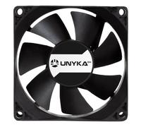 UNYKAch Ventilador Server 80 mm, Negro, 2000 RPM, 4 Pines, 7 Aspas