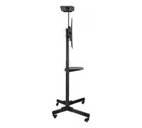 UNYKAch Soporte TV Móvil con 2 Estantes y Altura Regulable para Pantallas Planas y Curvas de 32-75 Pulgadas (hasta 45 kg), VESA máx 600 x 400 mm