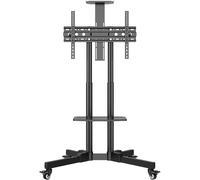 Unykach Soporte TV Móvil con 2 Estantes y Altura Regulable para Pantallas Planas y Curvas de 32-75 Pulgadas (hasta 45 kg), VESA máx 600 x 400 mm