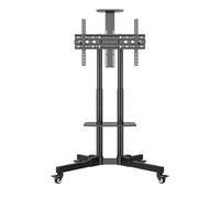 UNYKAch Soporte TV Móvil con 2 Estantes y Altura Regulable para Pantallas Planas y Curvas de 32-75 Pulgadas (hasta 45 kg), VESA máx 600 x 400 mm