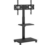 Unykach Soporte TV Móvil con Estante y Altura Regulable para Pantallas Planas y Curvas de 32-75 Pulgadas (hasta 40 kg), VESA máx 600 x 400 mm