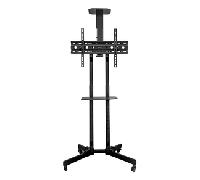 UNYKAch Soporte TV Móvil con 2 Estantes y Altura Regulable para Pantallas Planas y Curvas de 32-75 Pulgadas (hasta 45 kg), VESA máx 600 x 400 mm
