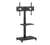 UNYKAch Soporte TV Móvil con Estante y Altura Regulable para Pantallas Planas y Curvas de 32-75 Pulgadas (hasta 40 kg), VESA máx 600 x 400 mm
