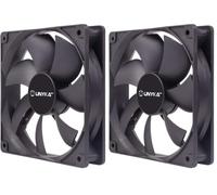 UNYKAch Ventilador de Ordenador 120 mm, Negro Básico PC, 1200 RPM, 4 Pines, 7 Aspas, Silencioso (Paquete de 2)