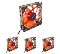 UNYKAch Ventilador Ordenador 120 mm, 51792, Rojo Básico PC, 1200 RPM, 3 Pines, 9 Aspas, Silencioso (Paquete de 4)
