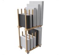 UNZERO Estante de almacenamiento de arte, almacenamiento de lienzo artístico, estante de secado de arte, estante de almacenamiento de arte con asa y ruedas giratorias para tablero de dibujo, panel,