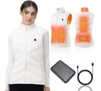 Unzipp Chaleco Calefactable para Mujer, 5 Zonas de Calor, Batería USB de 10,000mAh, Chaleco Eléctrico Ligero y Cálido para Invierno, Ideal para Actividades al Aire Libre y Clima Frío