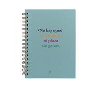 UO Cuaderno Libreta A5, No hay opo sin drama. Libreta opositores oposiciones Tapa dura, 200 páginas, lineas punteadas, espiral (15x22cm)