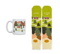 UO Kit Regalo Contigo al Quinto Pino - Taza + Calcetines - Pack Completo para Amiga Mejor Amiga - Regalo Original de Amistad - Cerámica y Algodón Talla 42-46