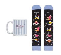 UO - KIT REGALO "READING IS SEXY" | Taza + Calcetines con Frase Divertida | Regalo Original para Amantes de los Libros | Talla 36-41 (Pack con Estilo)