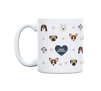 UO Taza de regalo con mensaje Amor perruno, regalo para amigas, regalo para amigos, regalo original de Navidad, regalo amigo invisible original, 350 ml, Cerámica