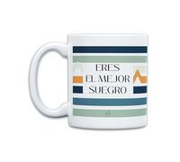 UO Taza de Regalo con Mensaje "El mejor suegro", regalo para suegros, regalo original, regalo amigo invisible original, 350 ml, Cerámica