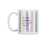 UO Taza de Regalo con Mensaje "La mejor hermana que se puede tener", regalo parahermana, regalo original de Navidad, regalo amigo invisible original, 350 ml, Cerámica