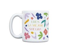 UO Taza de Regalo con Mensaje La mejor suegra, regalo para suegras, regalo original, regalo amigo invisible original, 350 ml, Cerámica